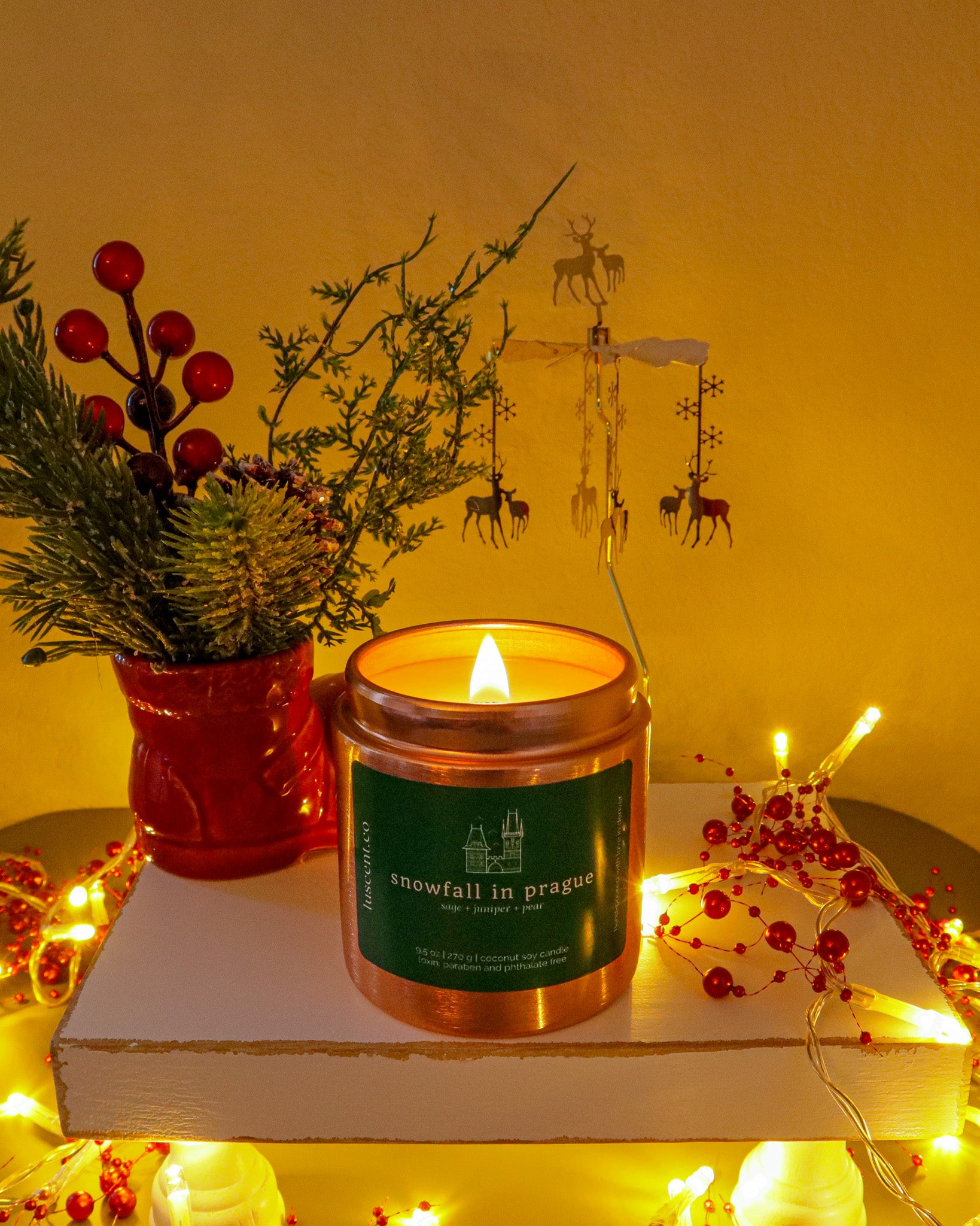 snowfall in prague | sage + juniper + pear